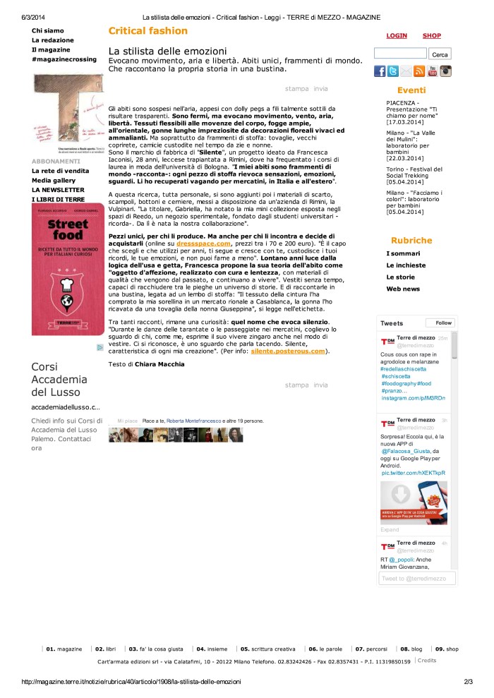 La stilista delle emozio...RRE di MEZZO - MAGAZINE