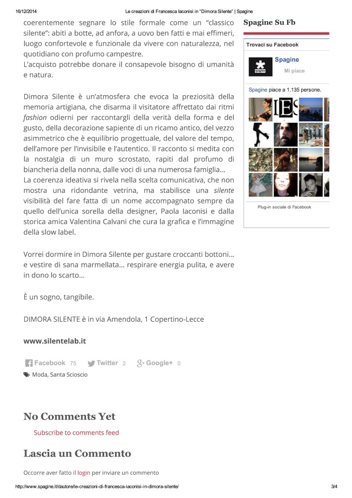 Le creazioni di Francesc...mora Silente | Spagine