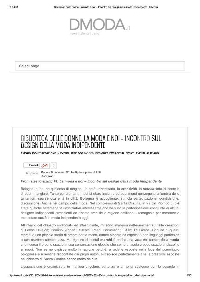 Biblioteca delle donne. ...da indipendente | DModa