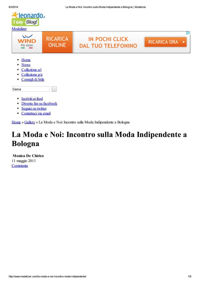 La Moda e Noi: Incontro ...e a Bologna | Modalizer