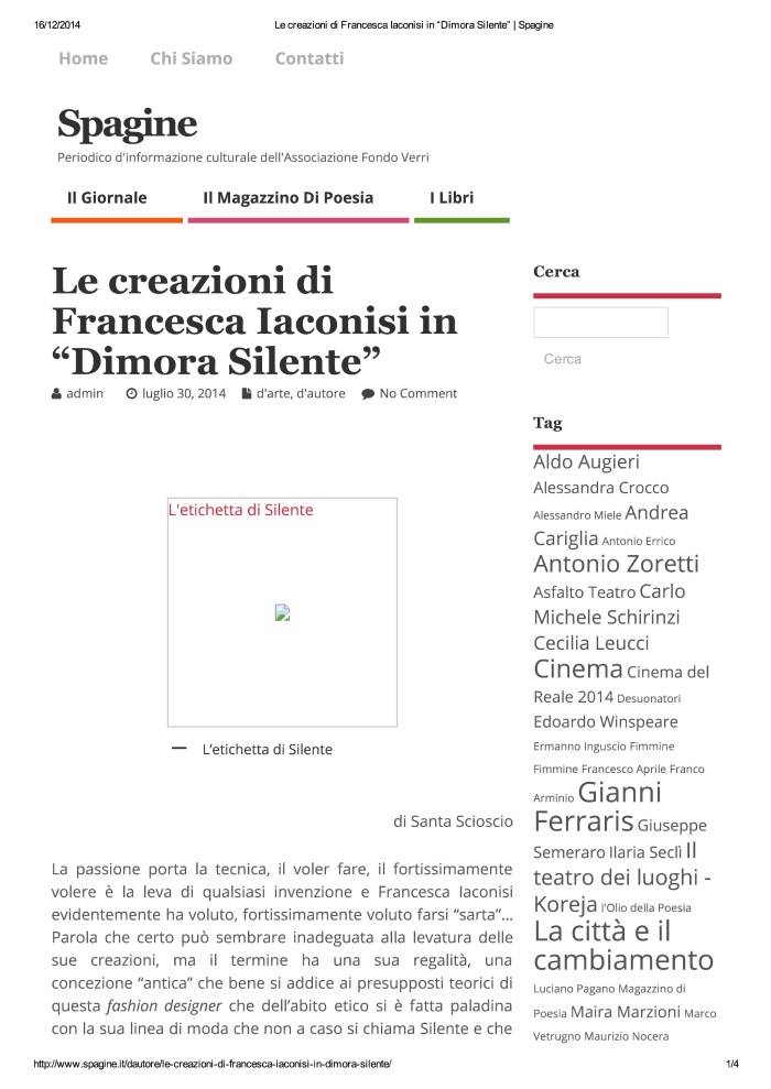 Le creazioni di Francesc...mora Silente | Spagine