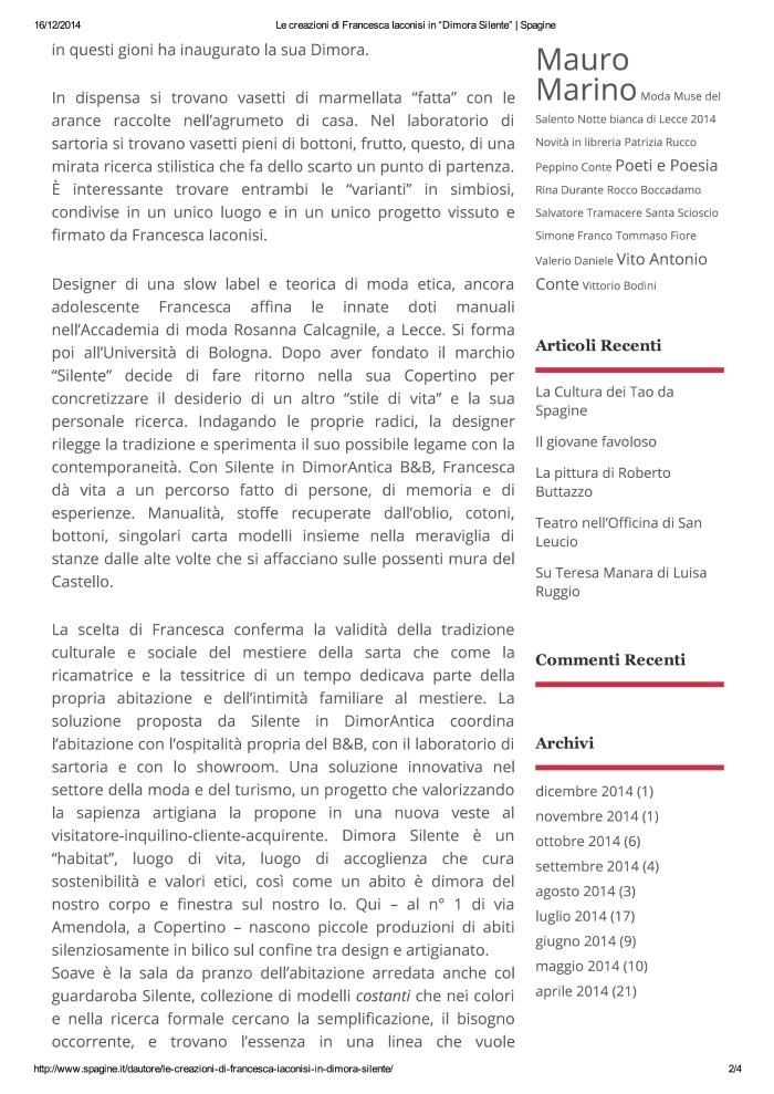 Le creazioni di Francesc...mora Silente | Spagine